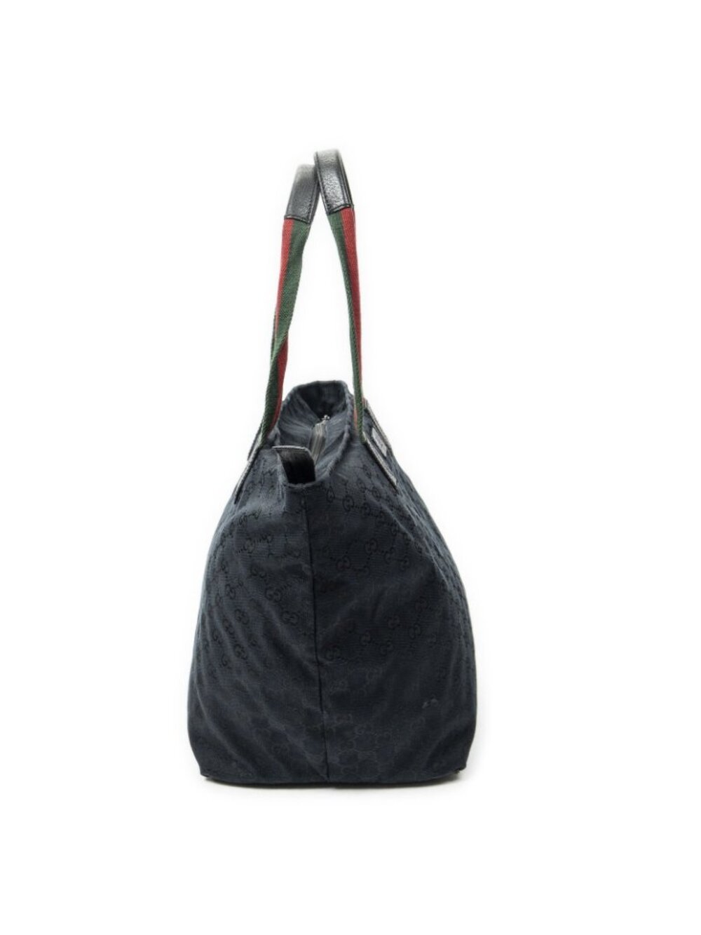 Gucci Large Web Shopping Tote Black Gg Canvas View 4